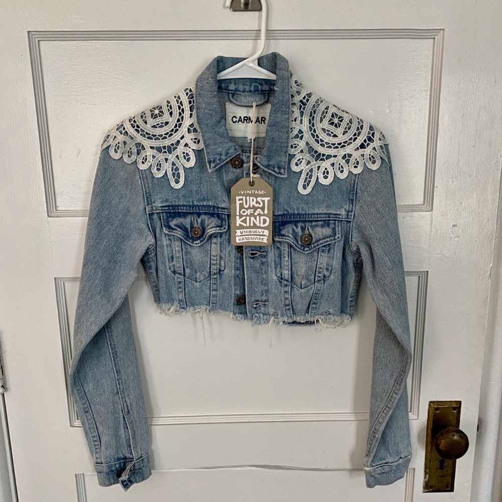 NWT Carmar Darling Cropped Denim Jacket